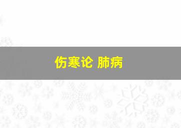 伤寒论 肺病